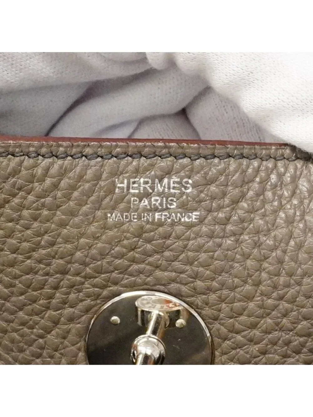 Hermes Handbag Lindy 30 Verso Taurillon Clemence Etain Blue Indigo Silver 2-Way